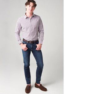 Mizzen+Main Men's Leeward Dress Shirt  Performance Menswear Navy /White